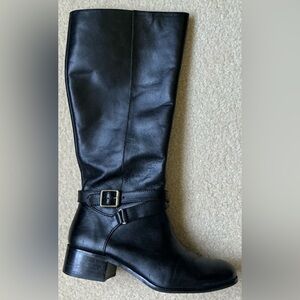 Ann Taylor Black Leather Over the Knee Boots